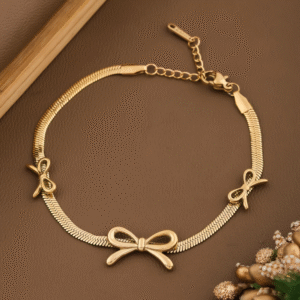 Korean Bracelet | Triple Bow Bracelet - Anti Tarnish