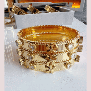 Floral and heart Zircon Bracelet