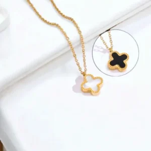 Anti Tarnish Reversible Clover Necklace | Stainless Steel Clover Necklace