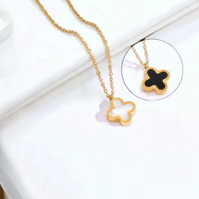 Anti Tarnish Reversible Clover Necklace | Stainless Steel Clover Necklace